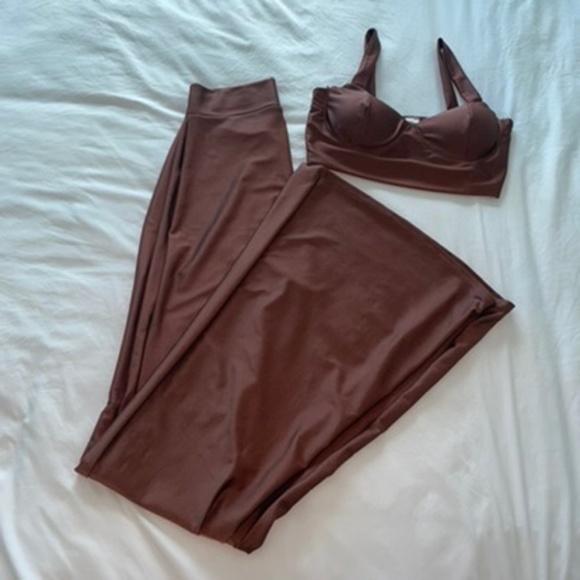 Dexire Brown 2 Piece Pants and Crop Top Set - Picture 6 of 10